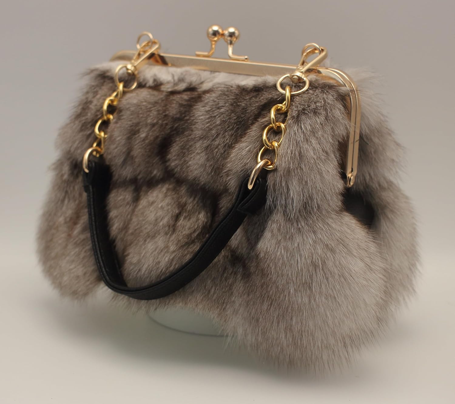 Luxurious Fur Evening Handbag Clutches - Genuine Fox, Rabbit, and Mink Fur with Chic Patterns - Image 3