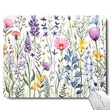 Beautiful Floral Plants Mouse Pad,Purple Flowers Mouse Pads for Desk,Soft Cute Computer Mouse Mat Washable Mousepad Computer Mouse Pads for Women,Square Waterproof Non-Slip Rubber Base MousePads E-1