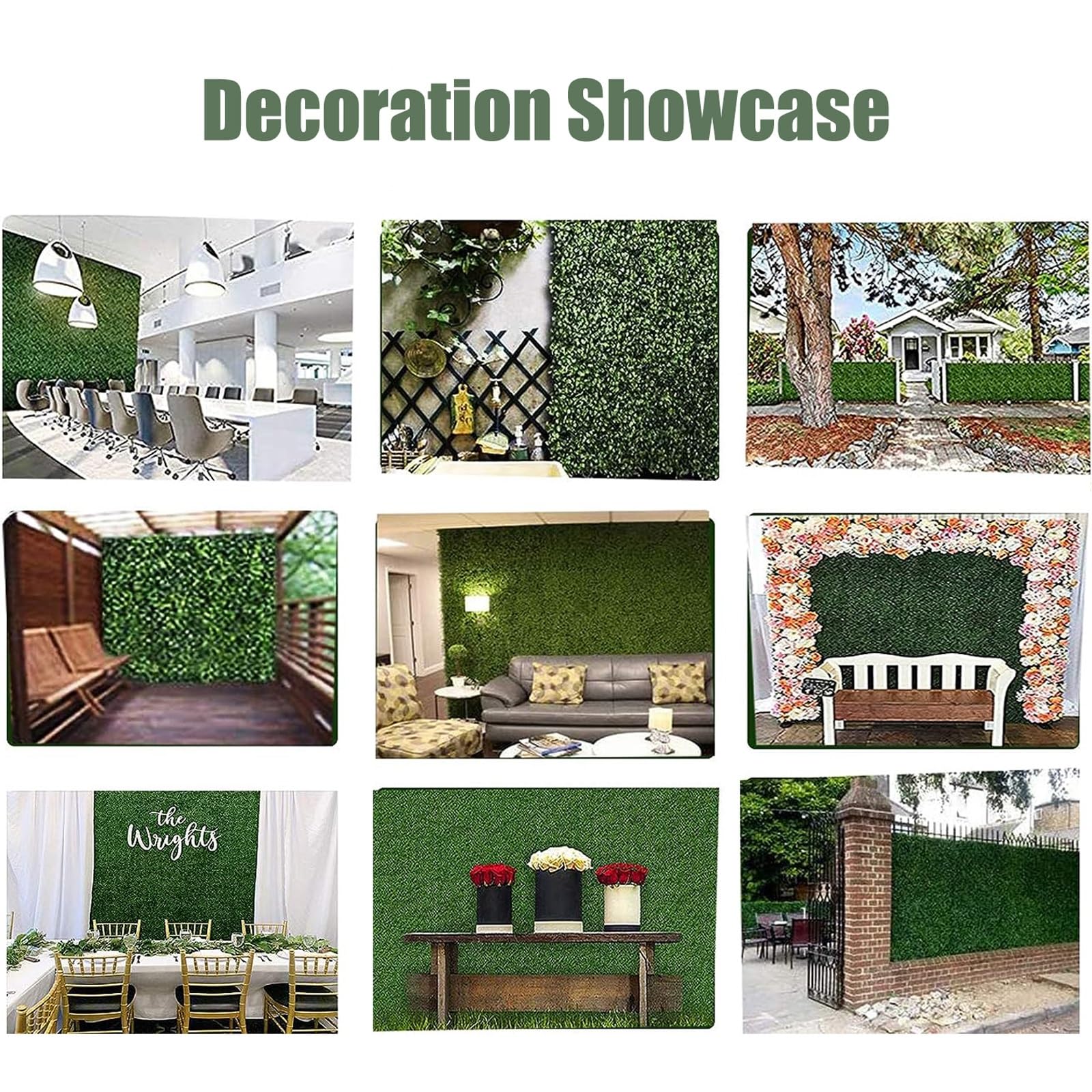 ECOOPTS 20x20 Inch Artificial Ivy Mat – Faux Leaf Wall Hedge Panel For Privacy Fence Decor