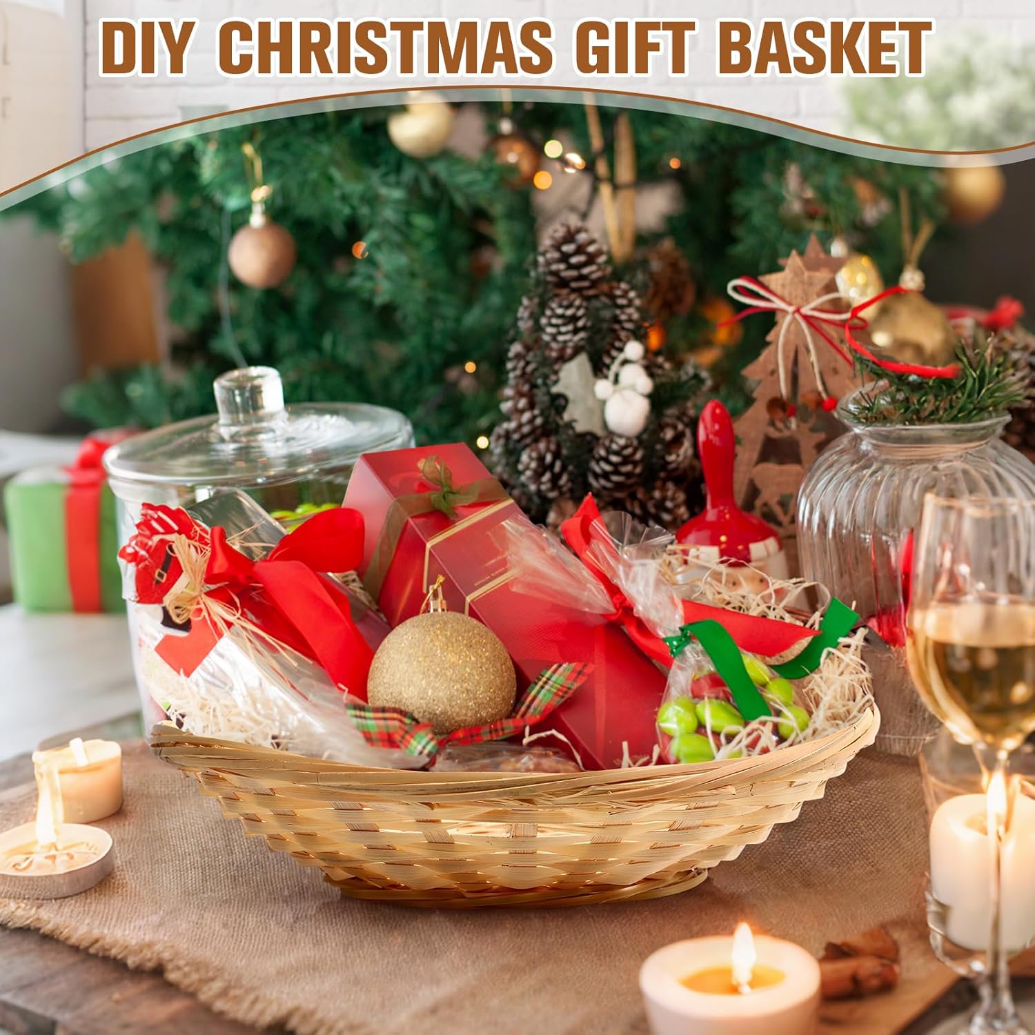 24 Pack Oval Bamboo Basket Tray 9.25 x 6 Inches Bamboo Small Bread & Fruit Baskets Woven Food Serving Tray for Kitchen Restaurant Display Decoration