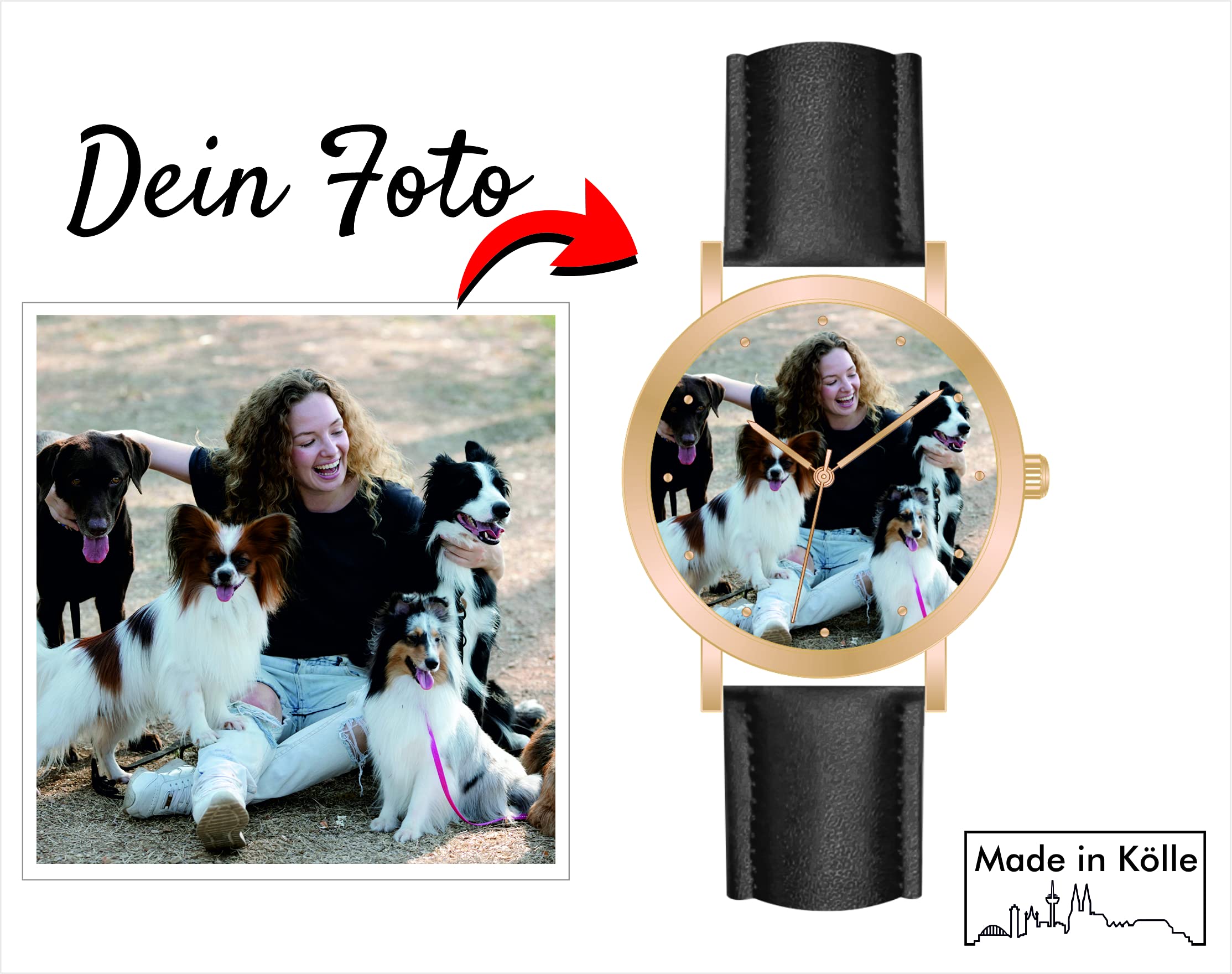 Memories - Reloj con foto personalizado para él y ella (36 mm de diámetro)