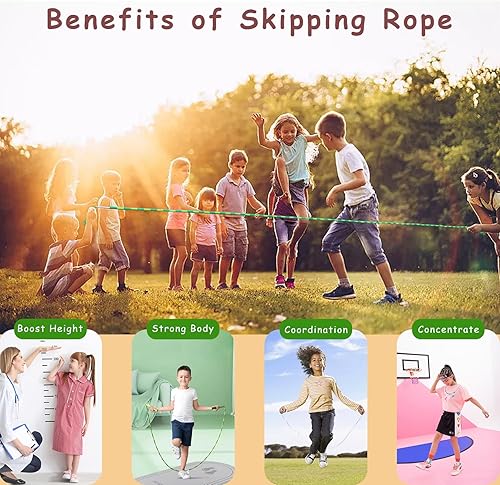 Miniatura 5 de Cuerda de saltar para niños, niñas y niños, cuerdas de saltar suaves con cuentas, cuerda de saltar ajustable, cuerda segmentada sin enredos para