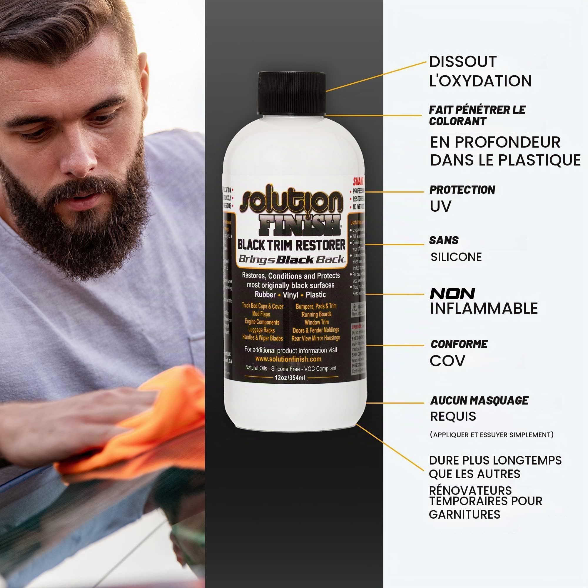 Solution Finish Black Plastic & Vinyl Restorer 12 oz. by