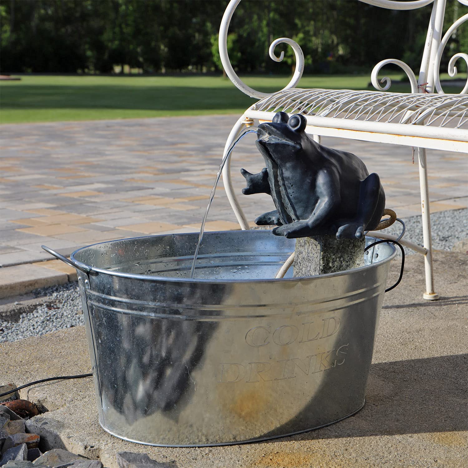 CLGarden Solar Wasserspeier Frosch NSP9 Springbrunnen für Teich mit Pumpe