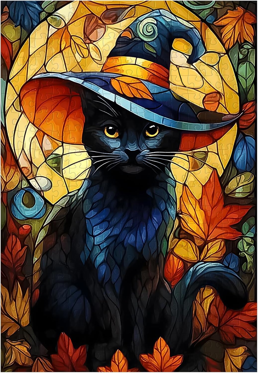 Great Jigsaw Puzzles for Adults 300 Pieces Halloween Black Cat Puzzles for Adults Toys Gift Family Decoration Kids Puzzle