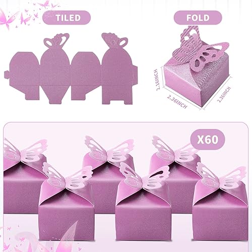 Miniatura 9 de 60 cajas de regalo de mariposa caja de chocolate de San Valentín caja romántica de caramelos de boda para niños y niñas cajas de ducha de bebé