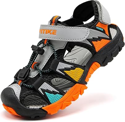 VITUOFLY Kids Sandals Boys Outdoor Hiking Sports Sandal Girls Pool Beach Shoes Summer Water Shoe Sneakers | Closed toe protection, Quick drying, Durable rubber outsole, Adjustable straps, for hiking, beach, outdoor & daily walking