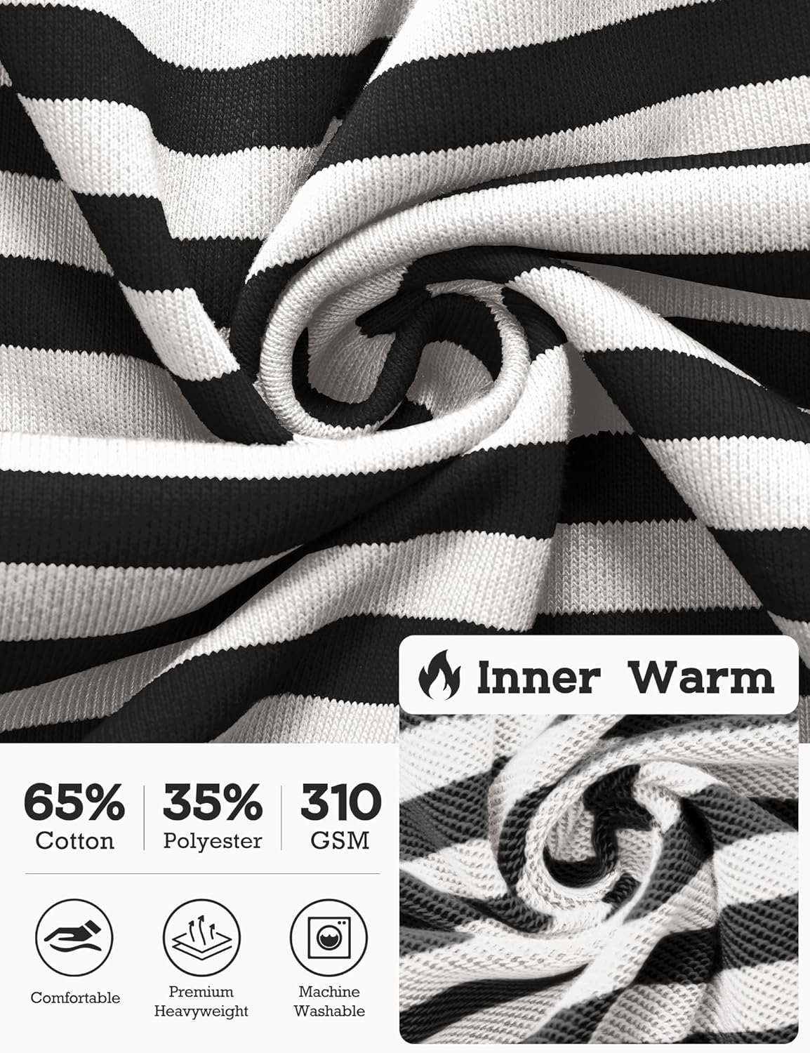 FAIABLE Striped Zip Up Hoodie Women Oversized Sweatshirt Hoodies Zipper Sweaters Pullover Cotton Vintage Preppy Shirt Outfits - Image 4