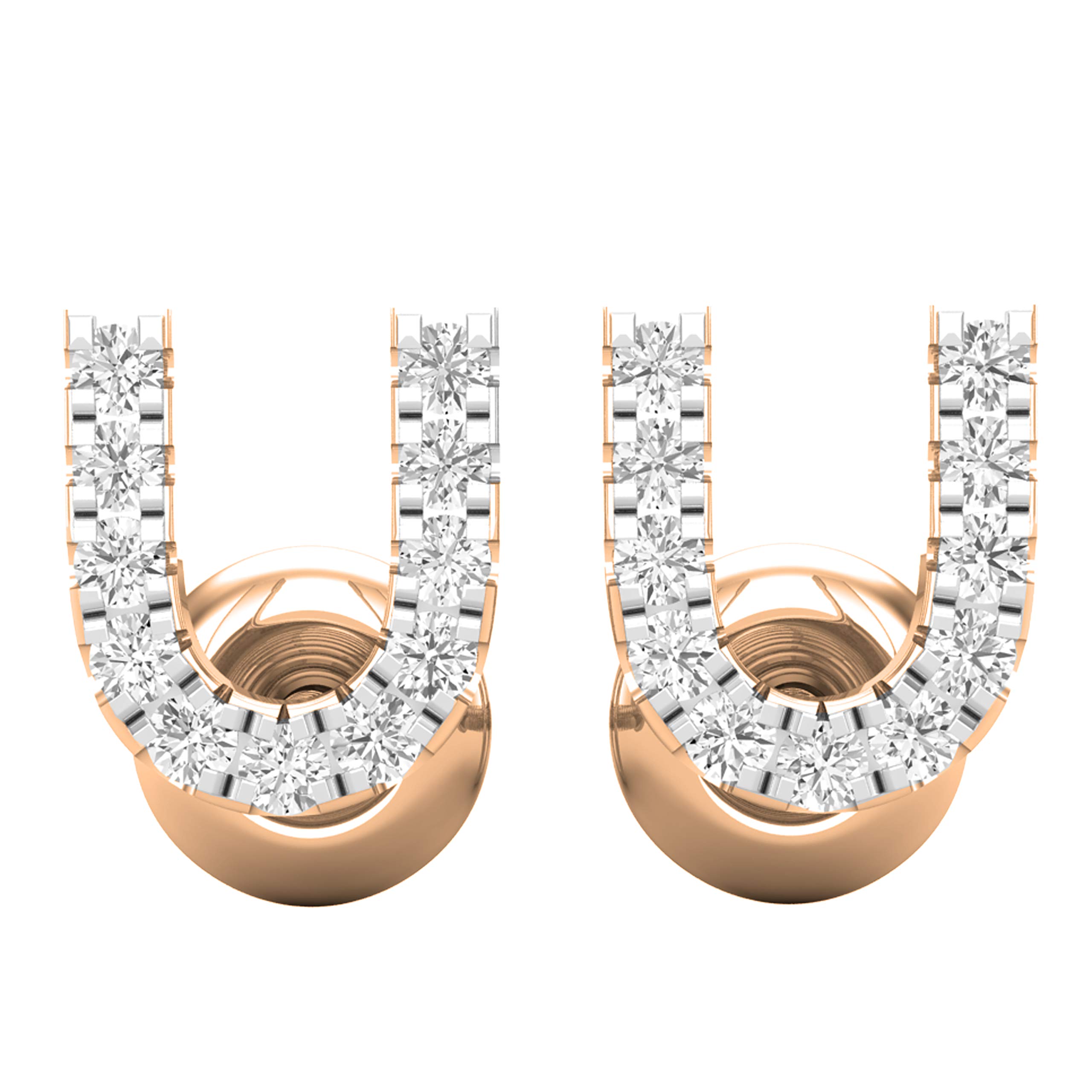 Dazzlingrock Collection - Pendientes de tuerca de 0,10 quilates (0,10 quilates (ctw), diseño de letra inicial de alfabeto blanco, 1/10 quilates, disponible en oro de 10 K/14 K/18 K y plata de ley 925