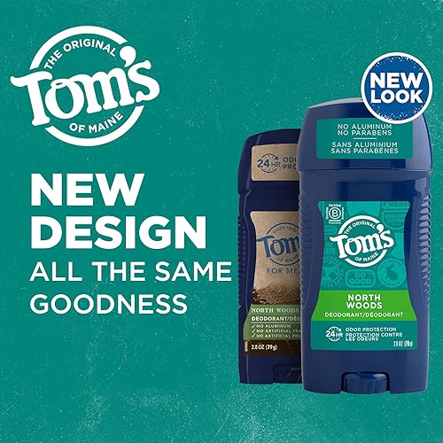 Miniatura 3 de Toms of Maine Desodorante natural de larga duración sin aluminio para hombres North Woods 28 onzas el embalaje puede variar