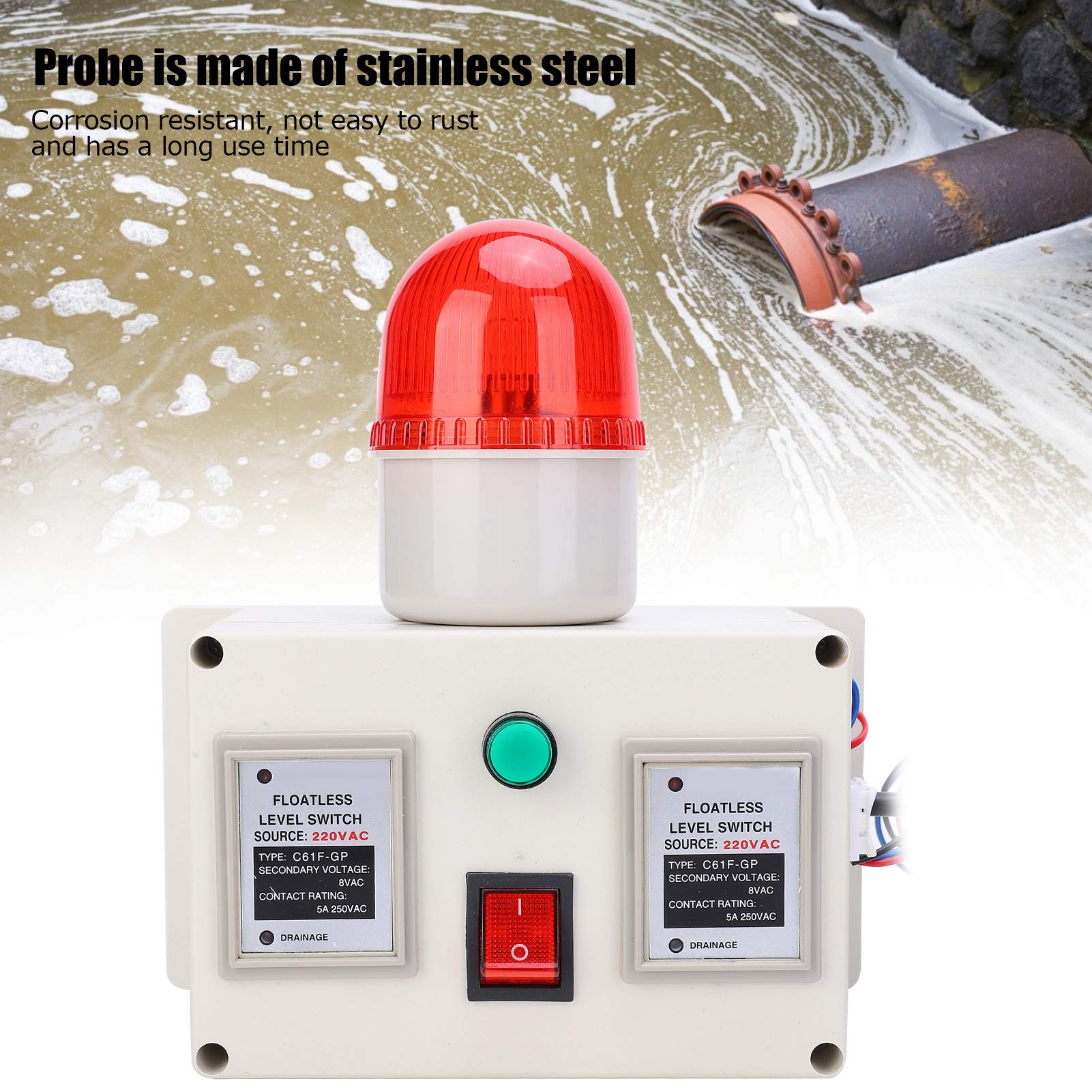 Detector de Fugas de Agua, Sensor de Alarma de Nivel de Agua 90dB para Agua de Río para Agua de Pozo para Agua del Grifo para Agua de Mar