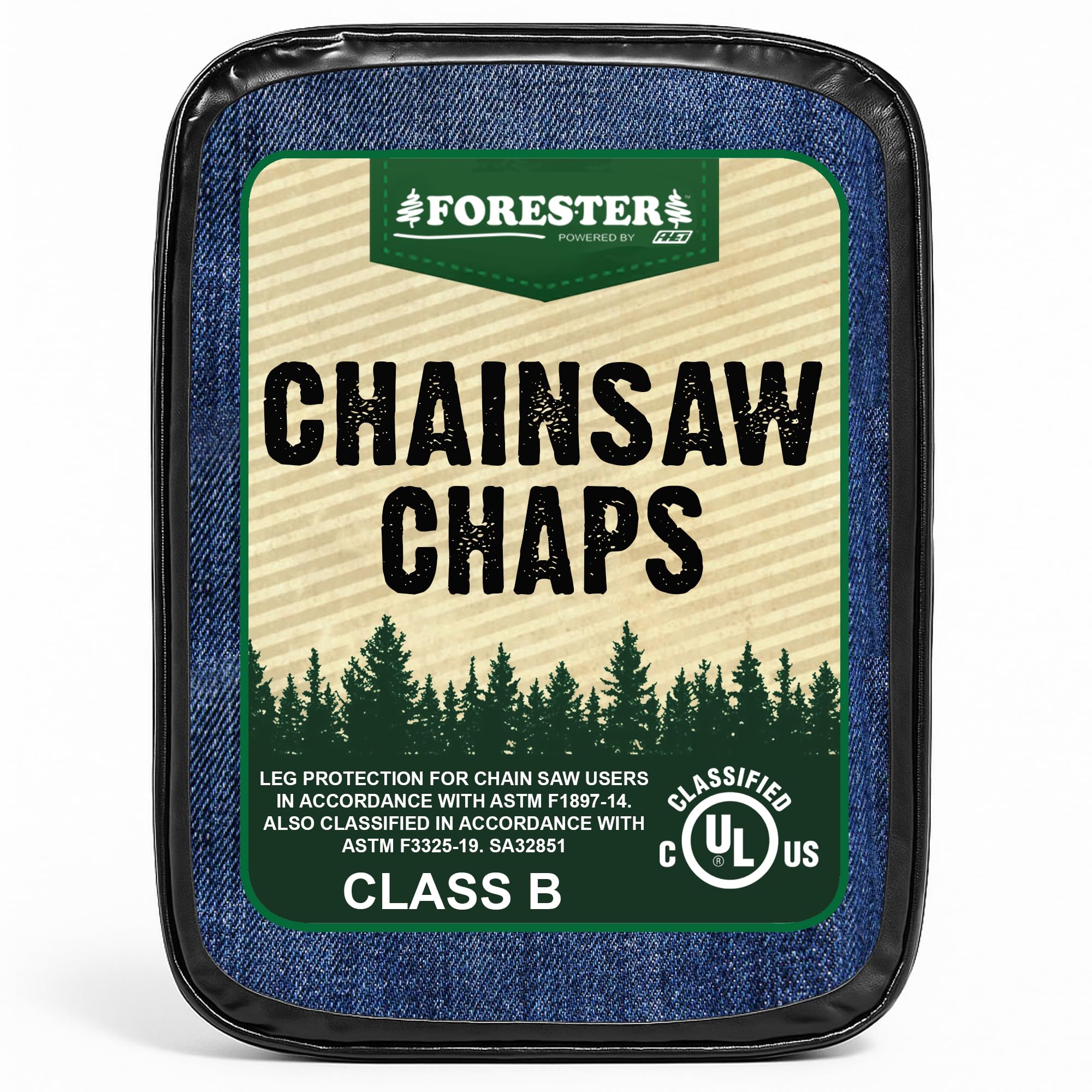 FORESTER Kettensägen-Chaps für Damen und Herren, Schürzen-Chaps mit Tasche und verstellbarer Taille, Kettensägen-Sicherheitsausrüstung