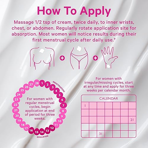 Miniatura 3 de Pink Stork Wild Yam Cream - Crema de progesterona - Tópico + equilibrio hormonal natural para mujeres - PMS, fertilidad, perimenopausia, menopausia