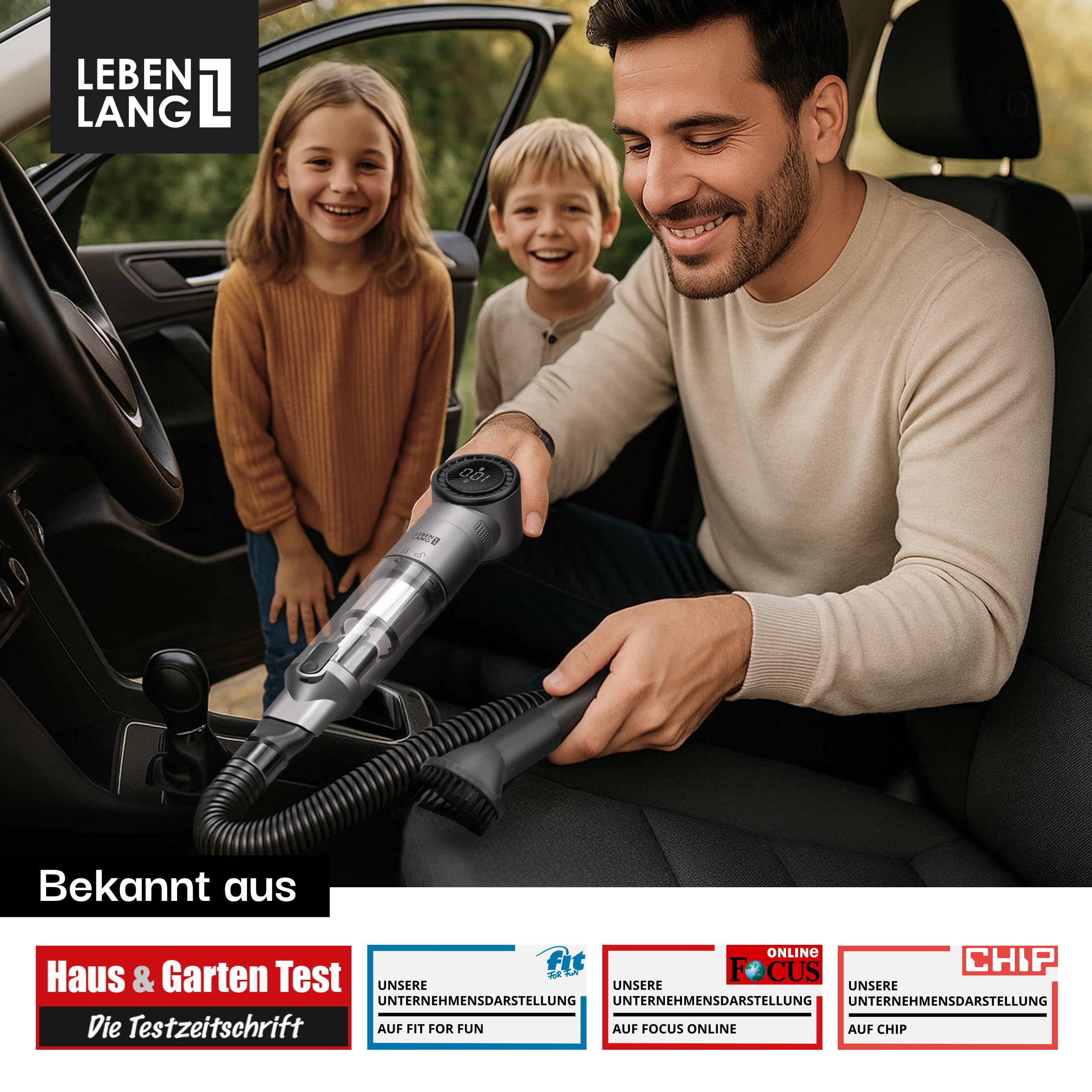 LEBENLANG Handstaubsauger Akku TESTSIEGER - Dual-Filter & Li-Ion I Inkl. Ladestation I 17000PA Handstaubsauger Auto Staubsauger stark Akkusauger kabellos Handsauger Akku Car Autostaubsauger Beutellos