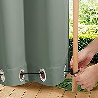 Vista 91 de NICETOWN - 2 paneles de cortinas para exteriores impermeables extra largas de 108 pulgadas para patio, a prueba de viento, ojales en la parte