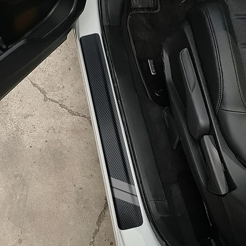 Vista 36 de Protector de umbral de puerta para Dodge Charger Challenger Durango, accesorios para umbral de puerta de automóvil con raspador de plástico, Blanco