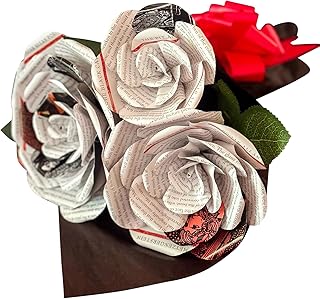 Handmade Edgar Allan Poe Paper Rose Bouquet – Upcycled Book Page Flowers...