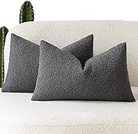 Vista 21 de Foindtower - Juego de 2 fundas decorativas de textura de bucle, fundas de almohada acentuadas, fundas de cojín sólidas, neutrales, para sofá, silla