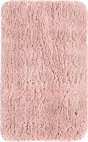 Miniatura 2 de Unique Loom Bano Luxe Bath Mat Collection - Alfombra de lujo (1 pies 8 pulgadas x 2 pies 7 pulgadas, rectangular, algodón rosa azúcar)