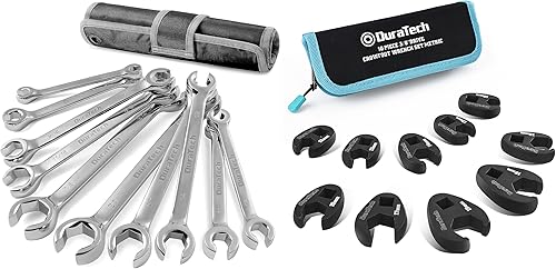 DURATECH Juego de llaves de tuerca y juego de llaves de pata de gallo