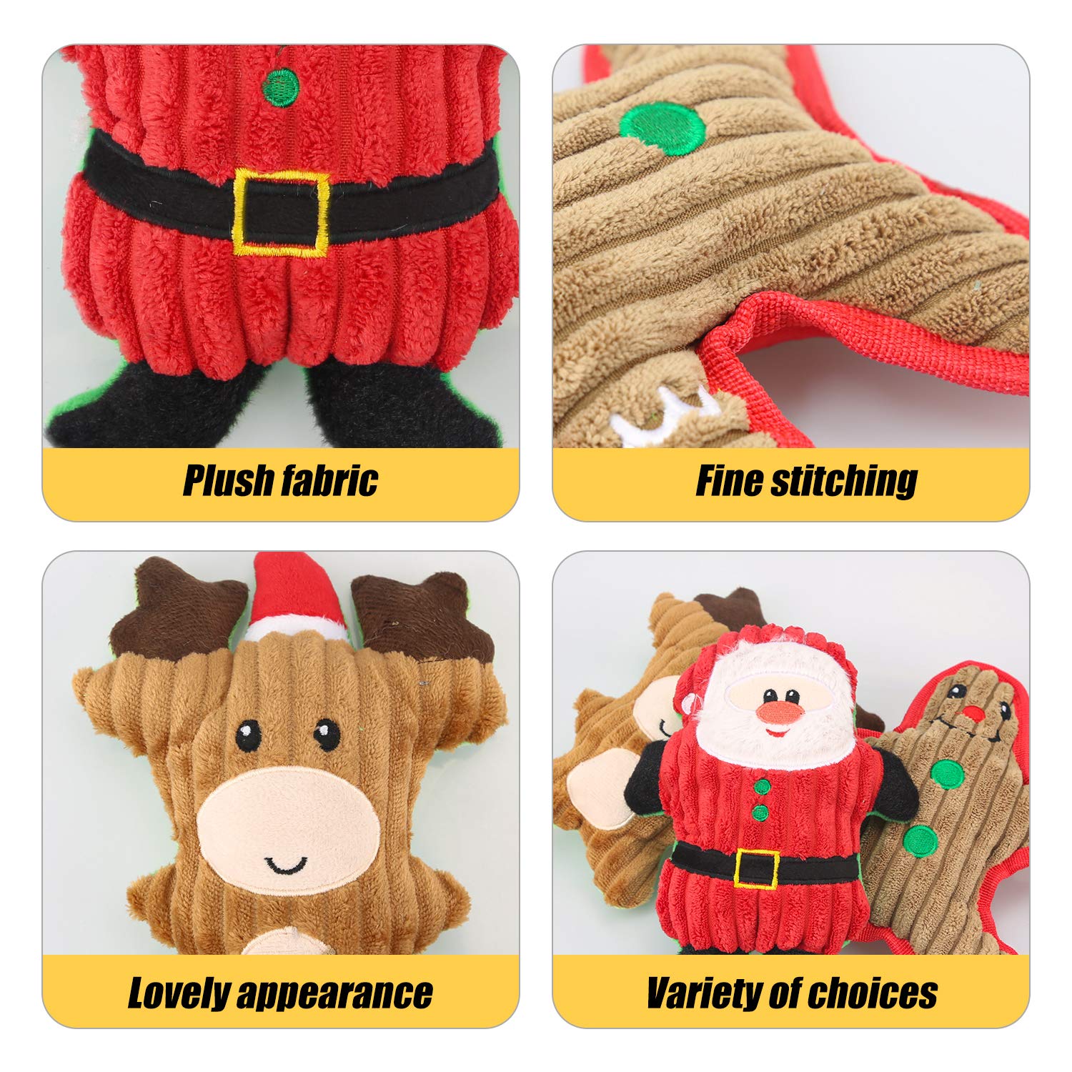 Kerst Rendier Hondenspeelgoed – Piepend, Interactief, Zacht, Wasbaar, Met Rubberen Kauwbot, Voor Kleine Tot Grote Honden