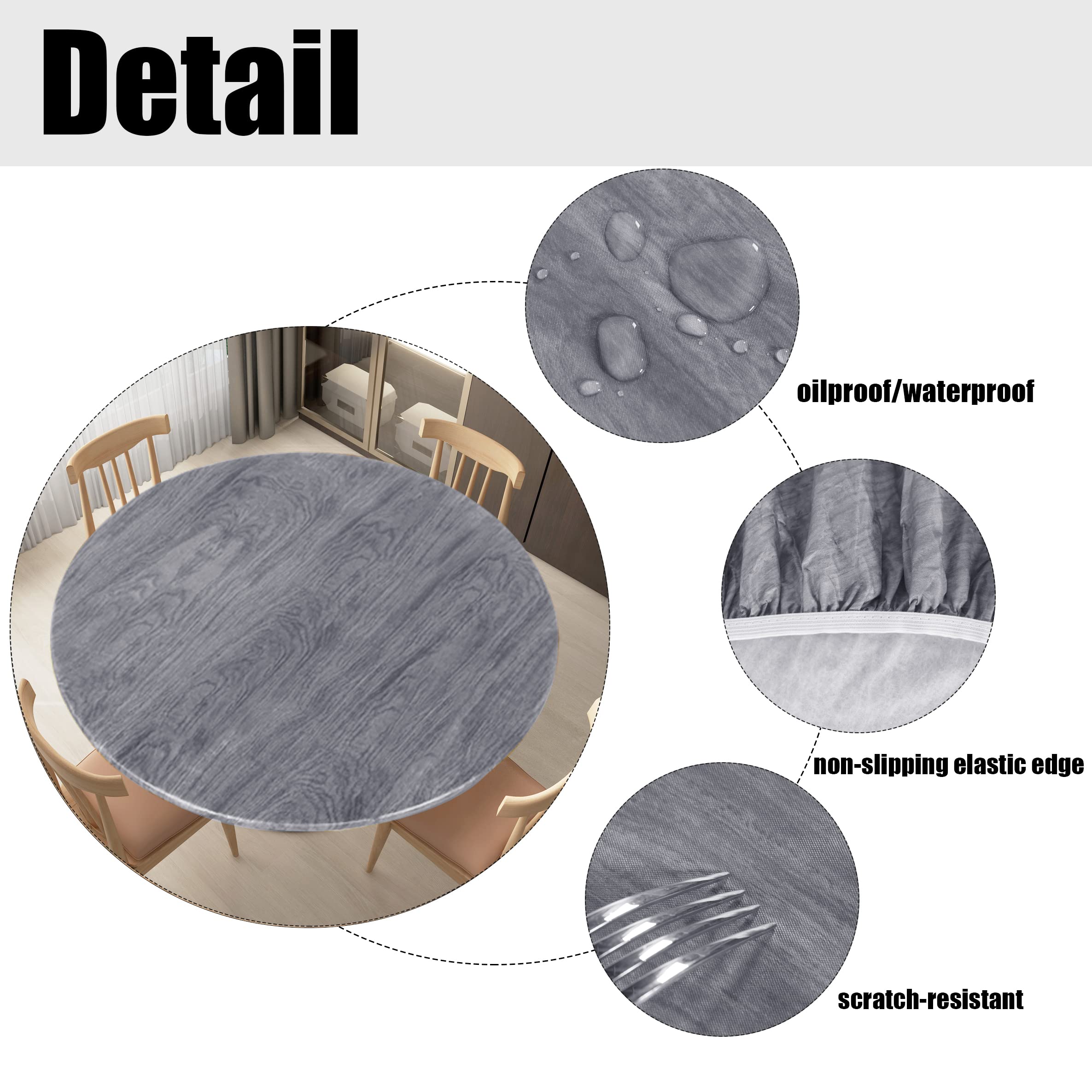 LUSHVIDA Mantel Redondo De Vinilo Impermeable Con Bordes