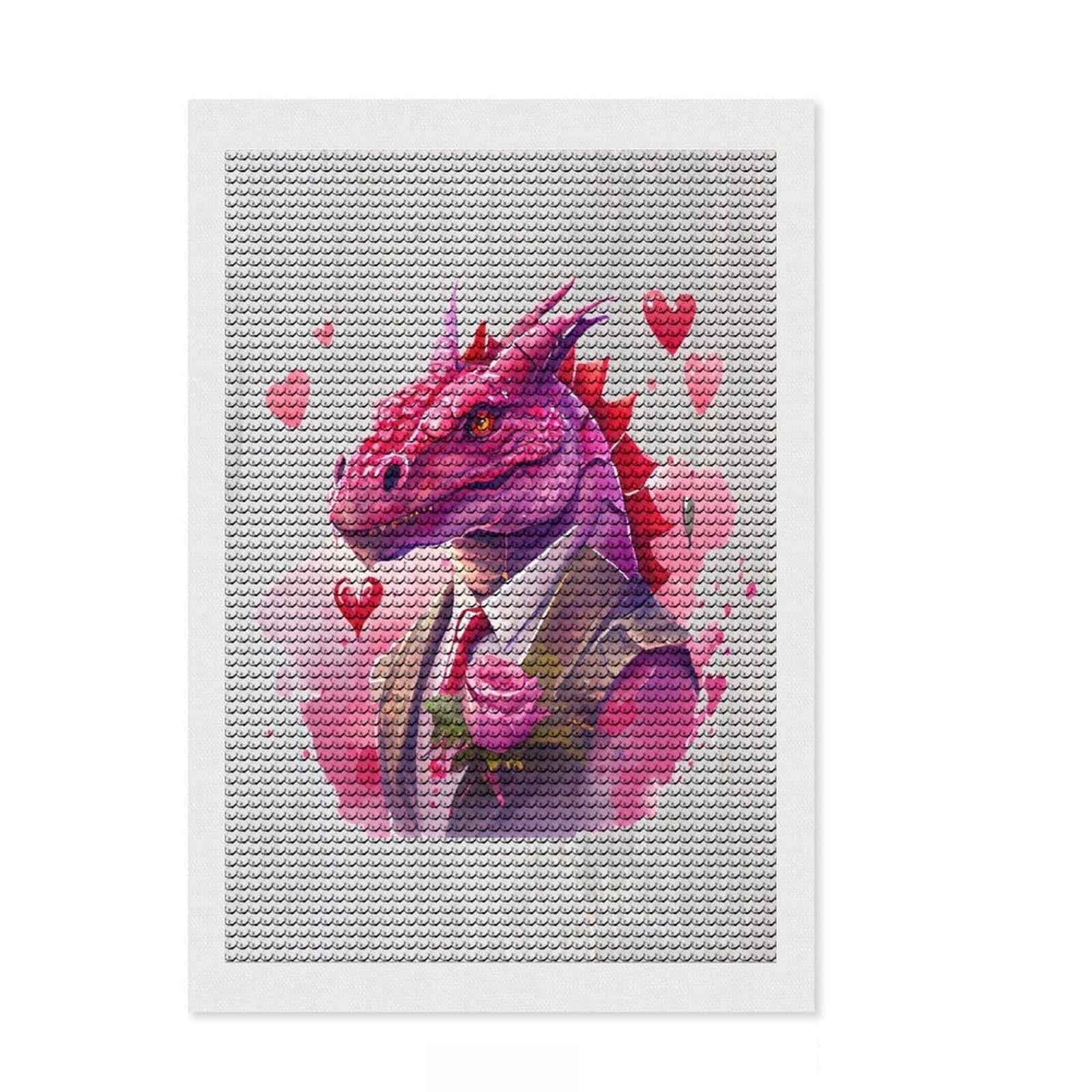 Junmoney Gangster Style Dragon Diamond Style Art Kit 8"x12", Bedroom Decor, Festive Craft Gift, Farmhouse Decor, Holiday Gift Idea