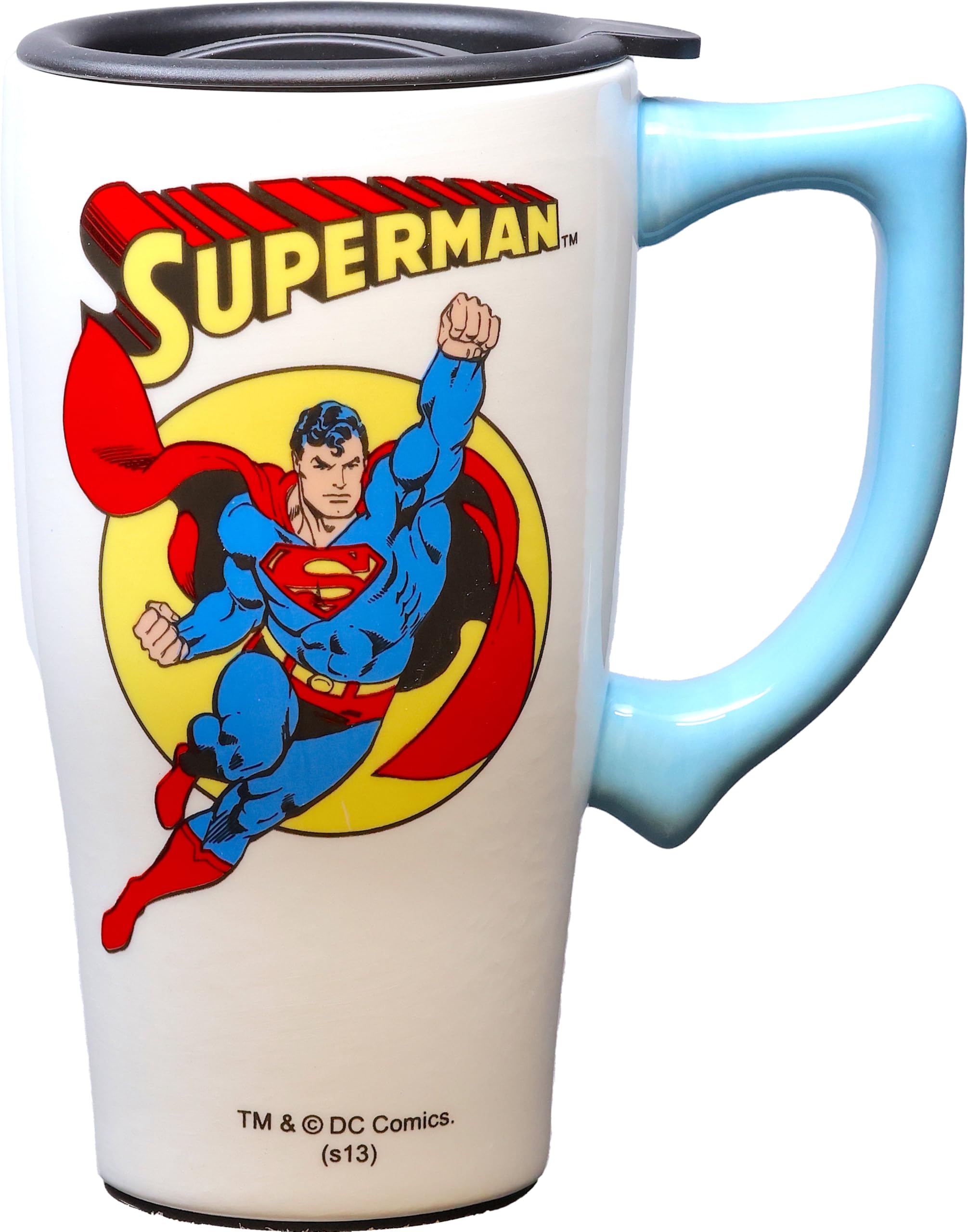 Ceramic Travel Mugs - Superman Cup - Hot or Cold Beverages - Gift for Coffee Lovers