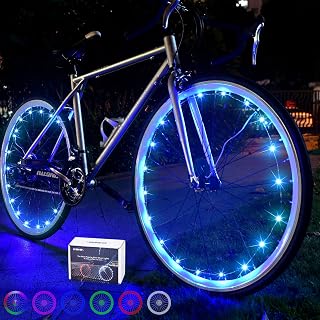 DAWAY A01 LED Bike Wheel Lights - Ultra-Bright, Waterproof Bicycle Spoke Lights with Batteries - Fun, Safe, Glow Bike Tire Decoration Accessories for Kids, Boys, Girls, Adults - Great for Night Riding