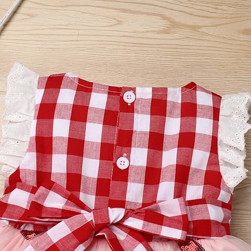 Vista 5 de Toddler Baby Girls 1st Birthday Outfit Cow Butterfly Strawberry Tulle Dress Princess Cake Smash Photo Shoot