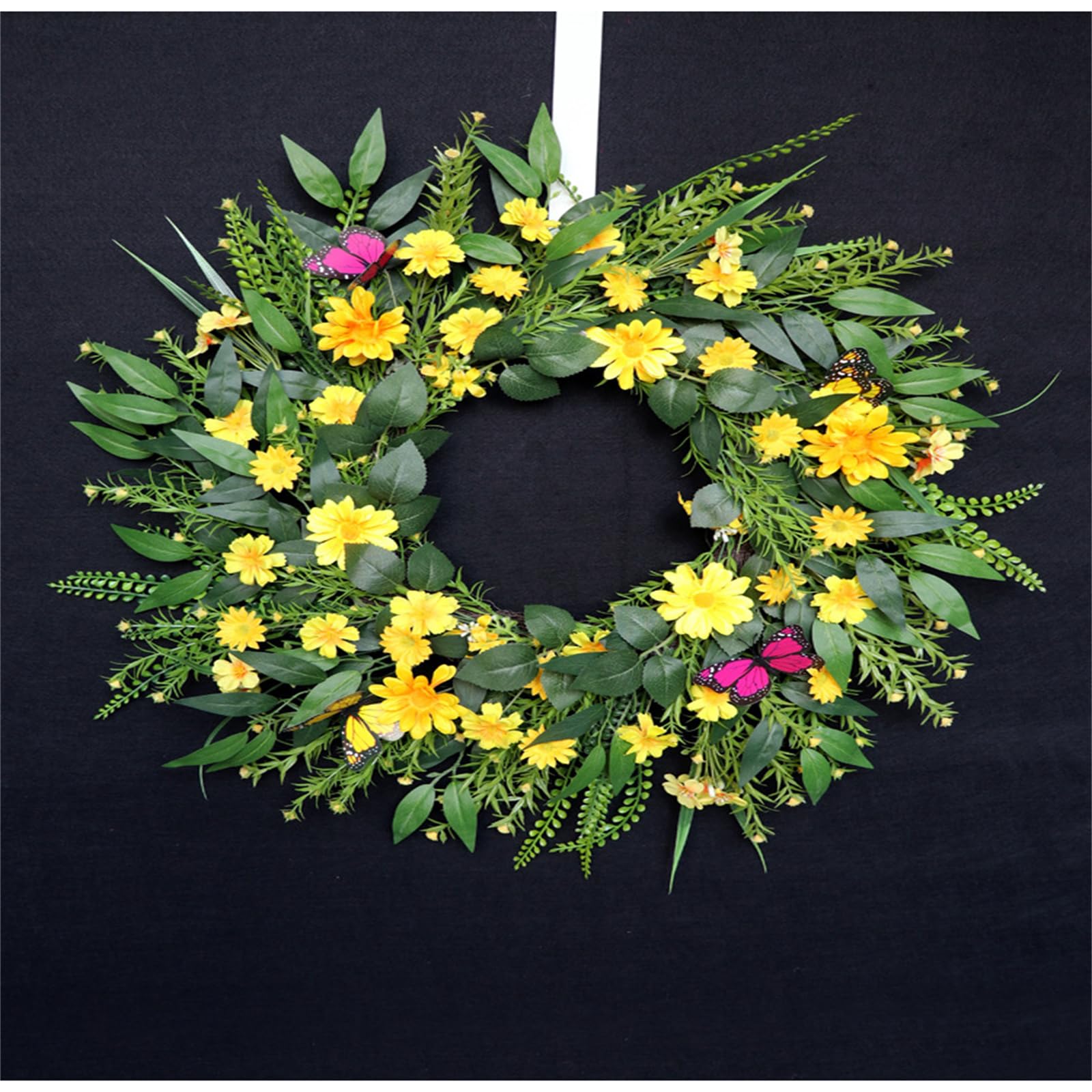 Türkränze, 60 cm Künstliche Sonnenblume TüRkranz, Frühlings und Sommerkranz, Kranz Deko, Türkranz Ganzjährig für Hochzeit Garten Türdekoration