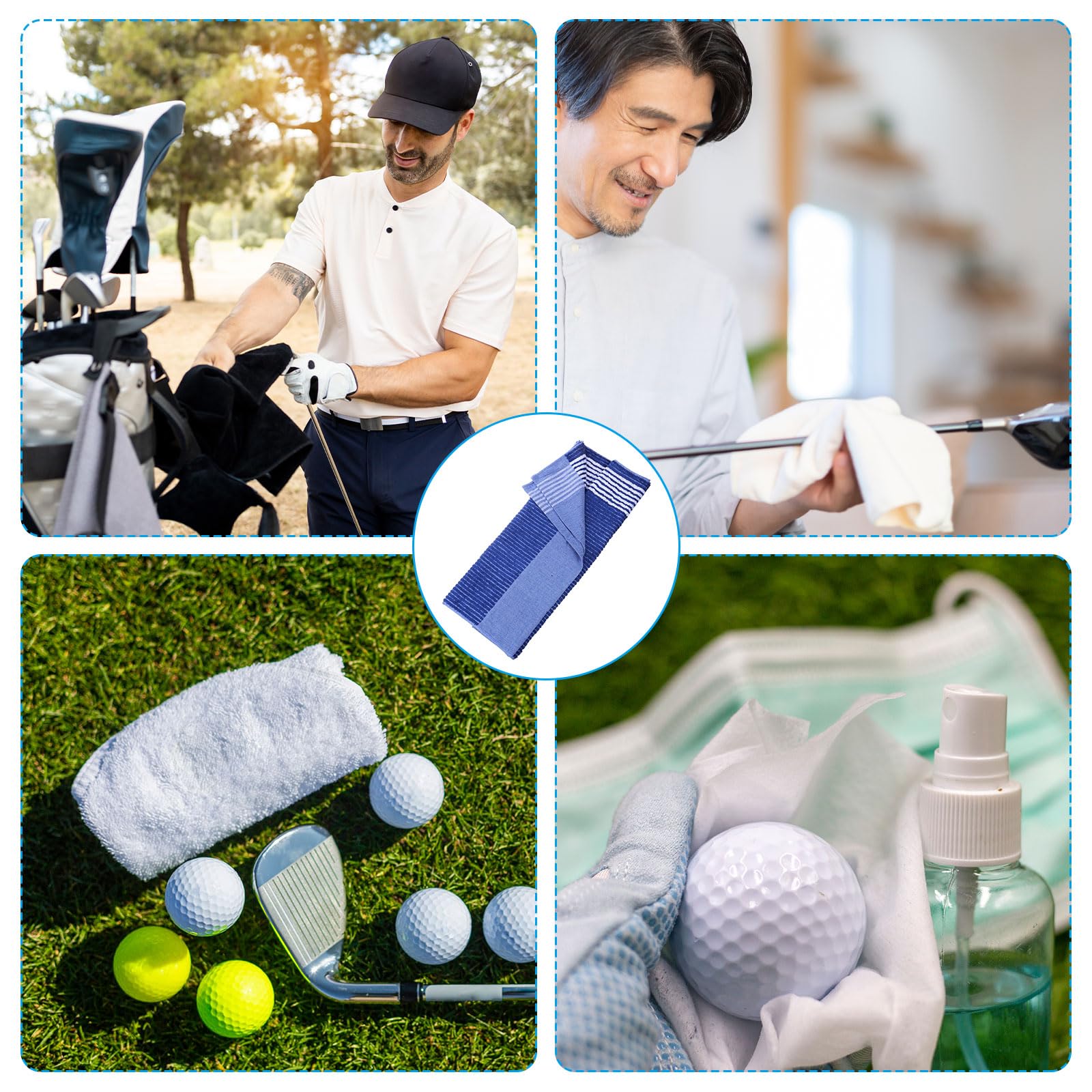 PATIKIL 2 Piezas Toalla Grande para Caddie 22" x 44" Azul-Blanco