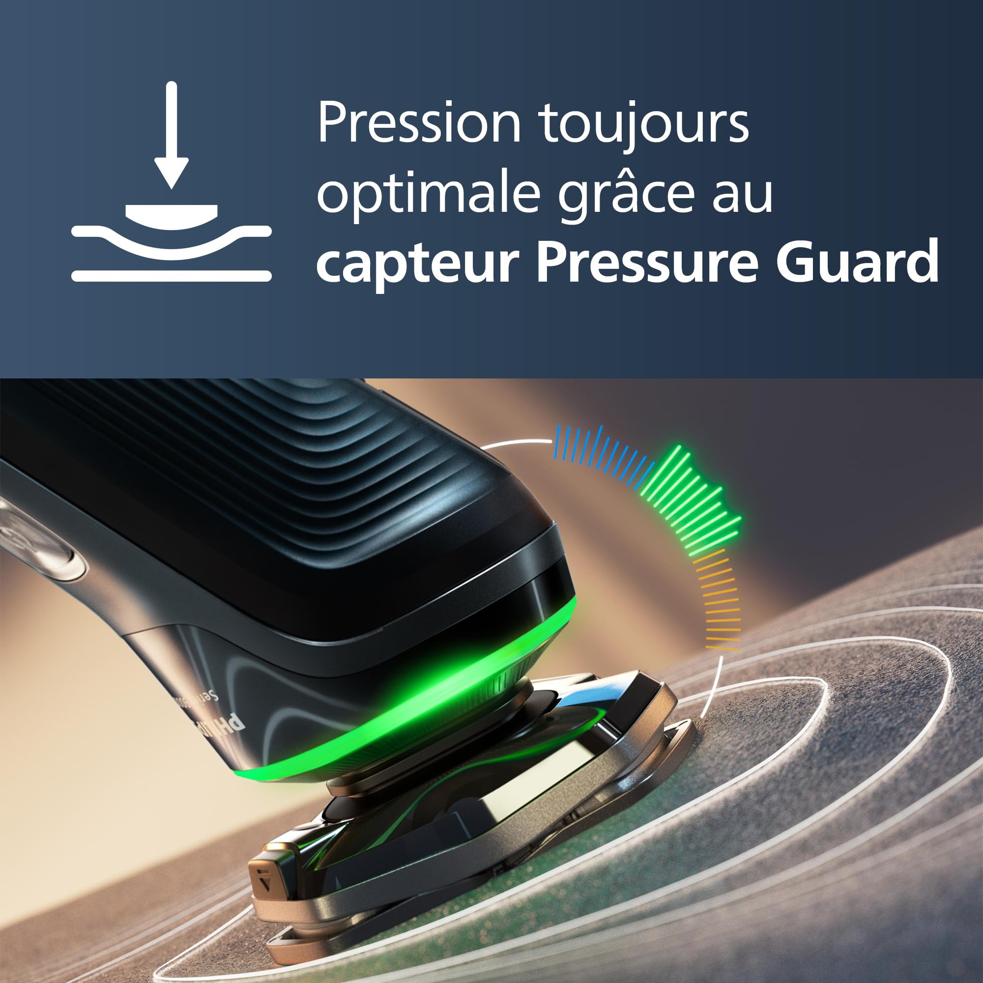Philips S9000 - rasoir électrique Wet & Dry pour hommes couleur Argent chromé avec lames Lift & Cut, technologie SkinIQ, tondeuse à barbe, socle de charge et étui de transport (modèle S9975/35)