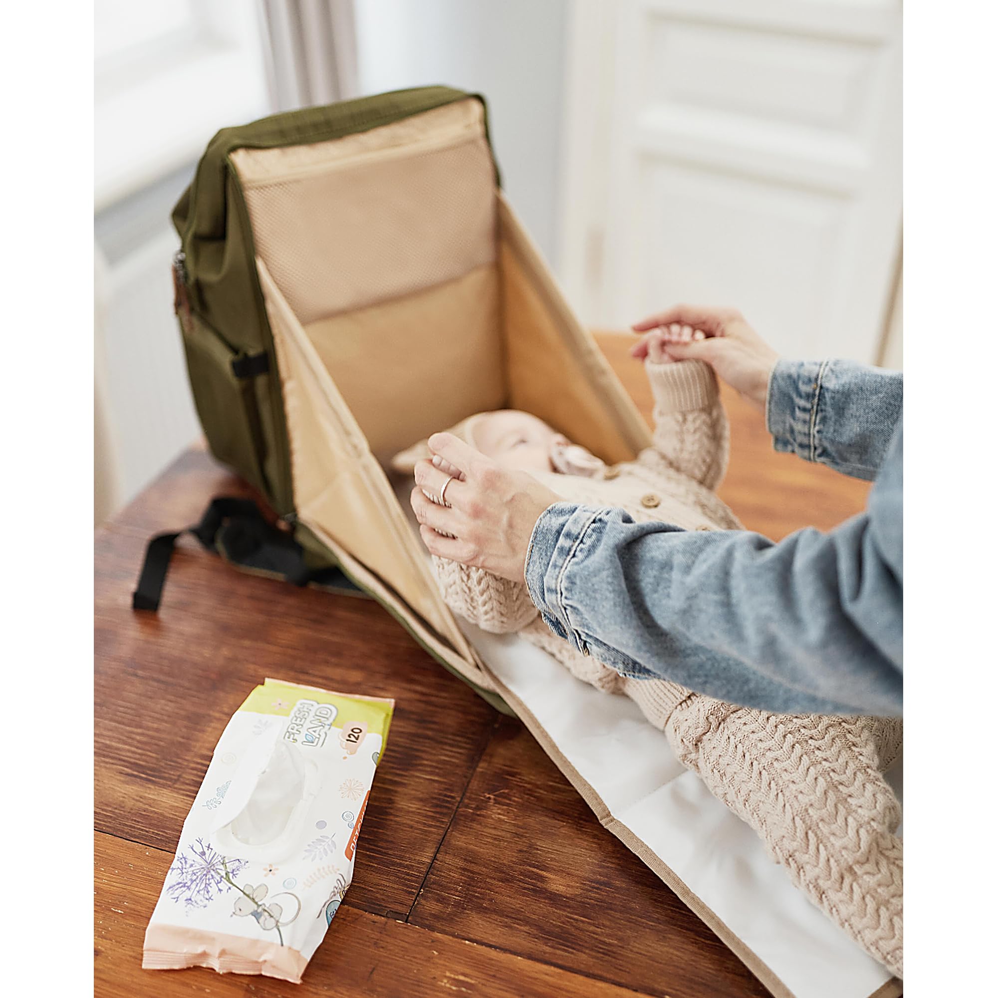 Wickeltaschen-Rucksack, multifunktionale Wickeltasche mit Wickelunterlage, Baby-Wickeltaschen für Jungen und Mädchen, stilvoller Reiserucksack mit großer Kapazität für Mütter, Väter,