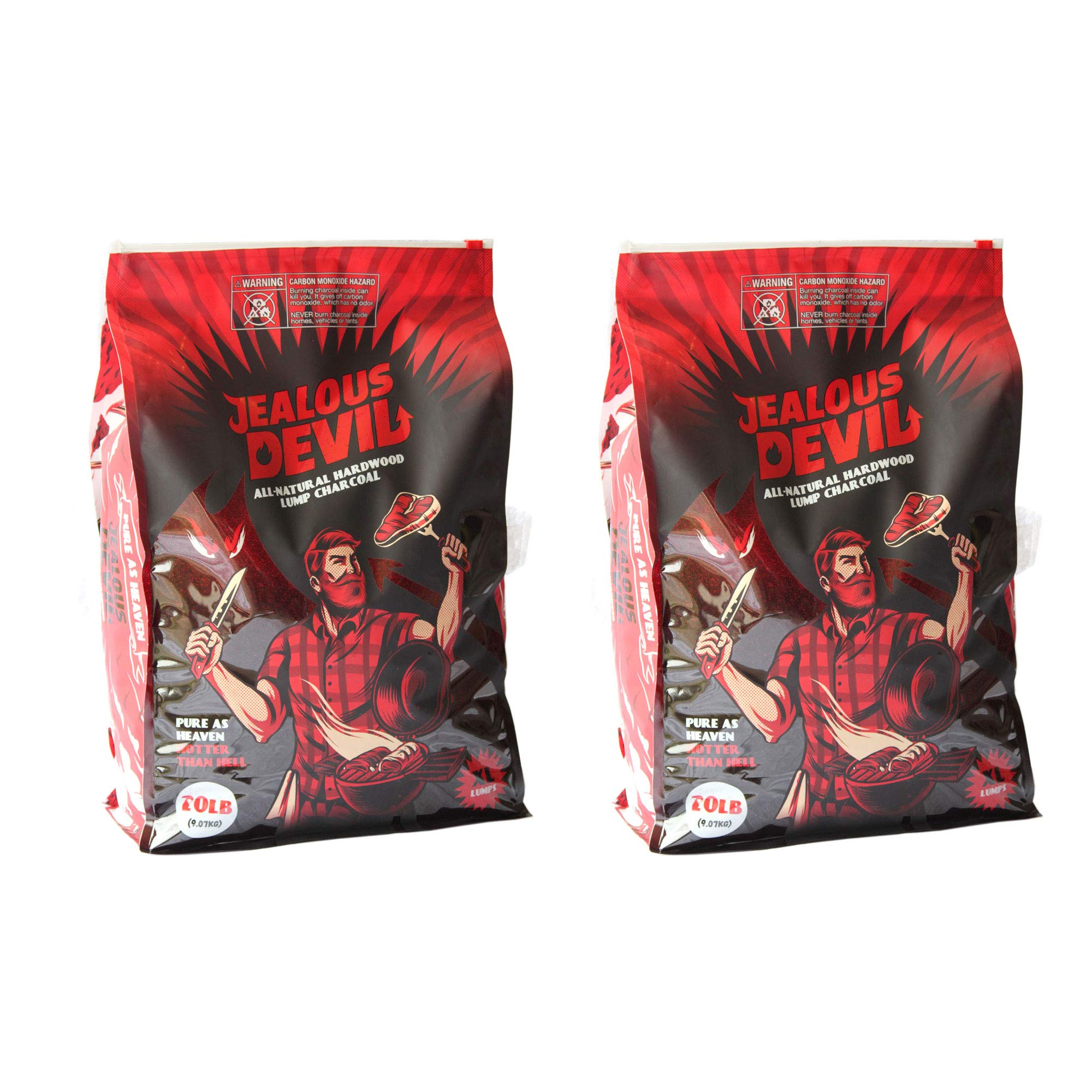 Jealous Devil All Natural Hardwood Lump Charcoal - 2 x 20LB
