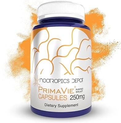 Nootropics Depot PrimaVie Shilajit Capsules | 250mg | 90 Count | Purified Extract | Ayurvedic Herb | Supports Mitochondrial Function  Boosts Endurance