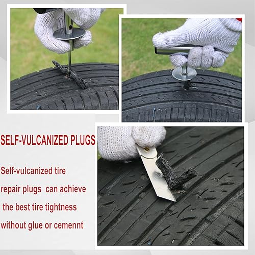 Miniatura 5 de PINKJOY Cuerdas de reparación de neumáticos, 90 piezas de 4 pulgadas de longitud, tapones de reparación de neumáticos para neumáticos todoterreno