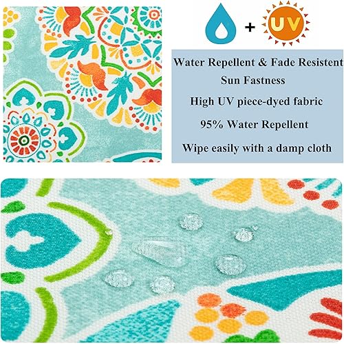 Miniatura 4 de Cojín de banco para exteriores de 45 x 18 pulgadas, repelente al agua, para columpio, muebles de patio, sofá biplaza con asa y correas, 1 unidad,