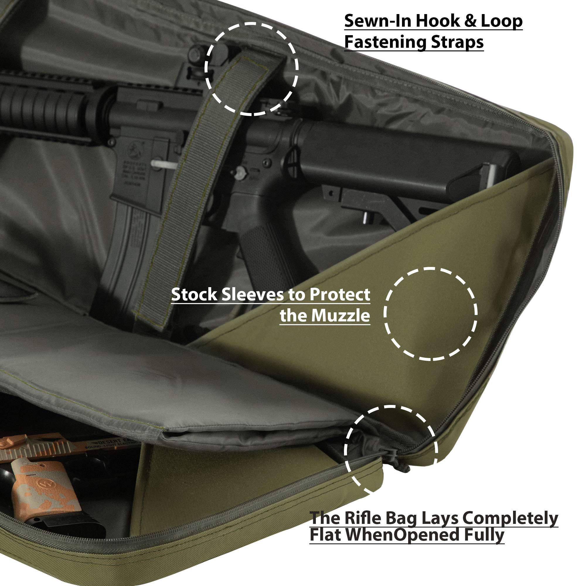 DULCE DOM 32/36/42/48 inch Double Rifle Case Soft Bag Gun Case, Perfect