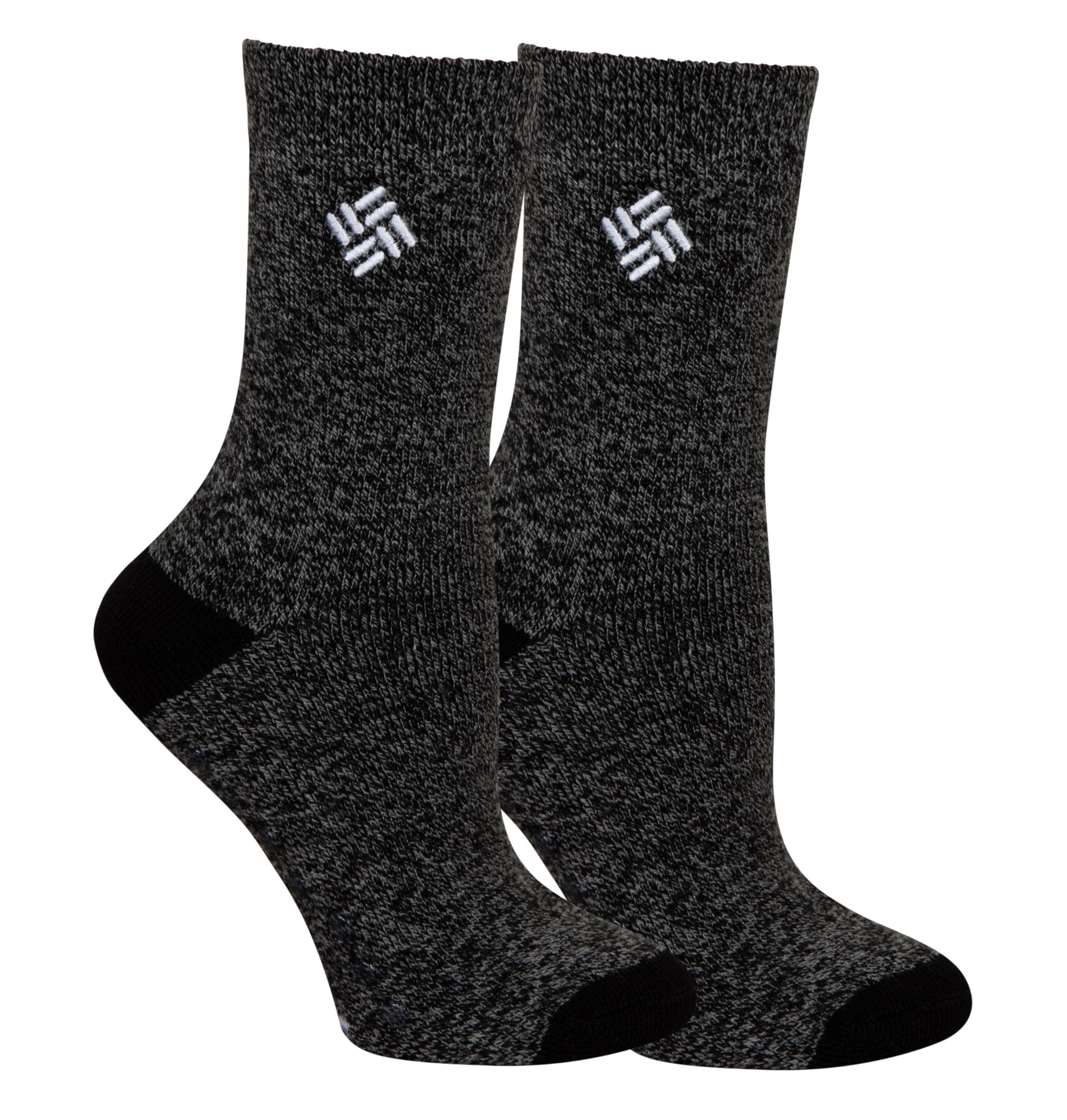 Columbia Women's Lounge Crop Crew Socks 2 Pair, Green/Black, Women's 4-10 Shoe