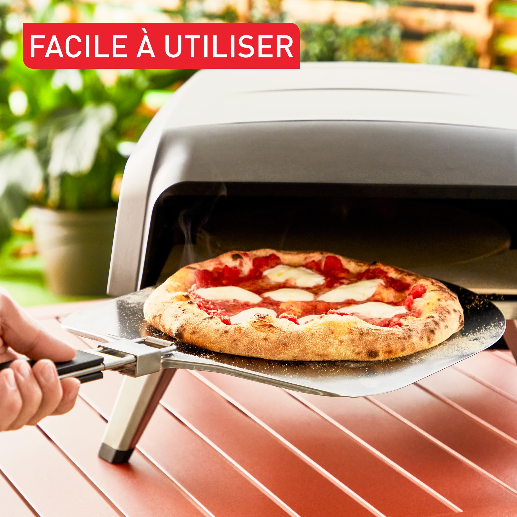 Tefal Pizza Pronto Four à Pizza Extérieur Gaz Pierre Rotative 360° Cuisson Uniforme 90 Secondes Housse Flexible