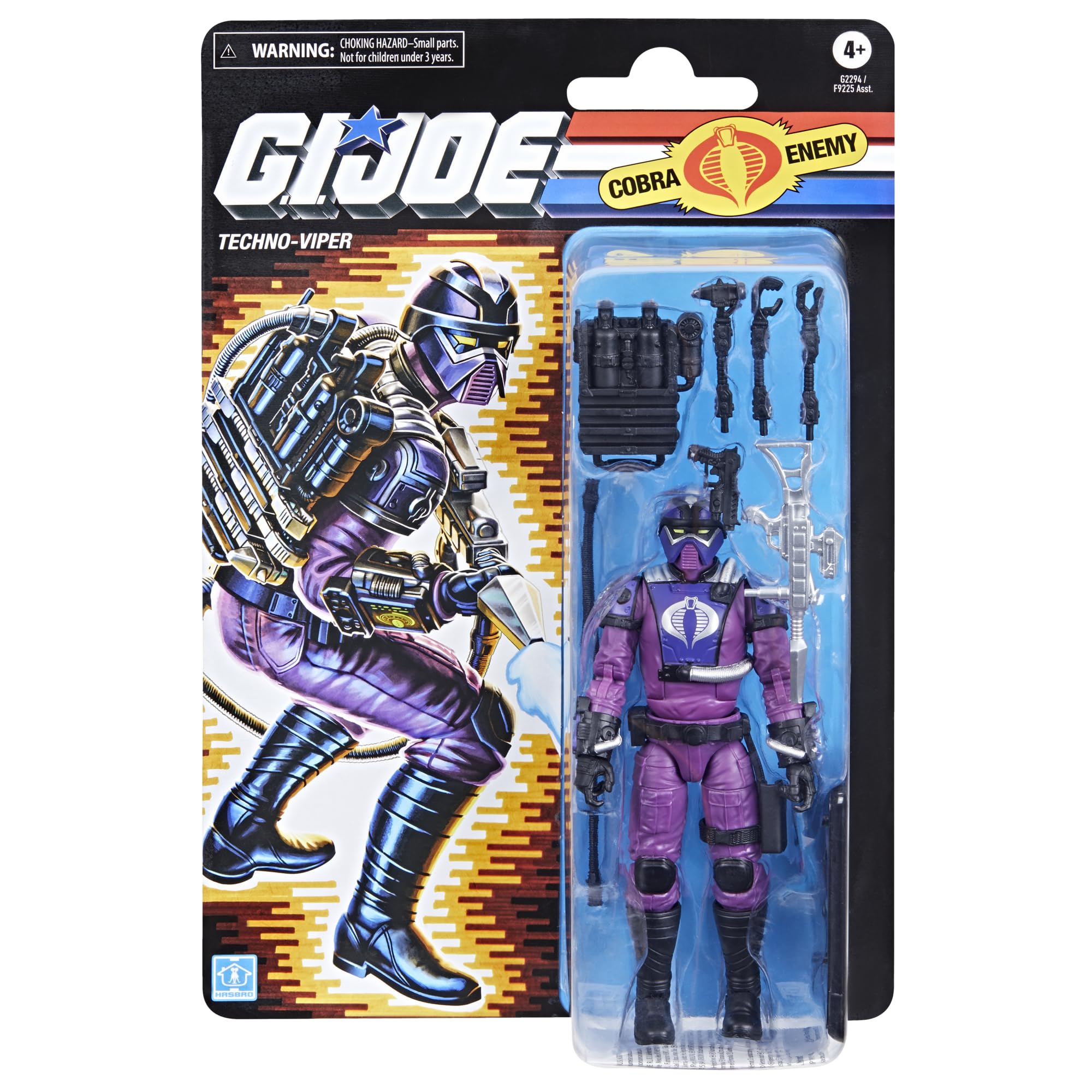 G.I. Joe Classified Series Retro Cardback Techno-Viper, Sammlerstück, 15,2 cm Actionfiguren-Set mit 8 Zubehörteilen