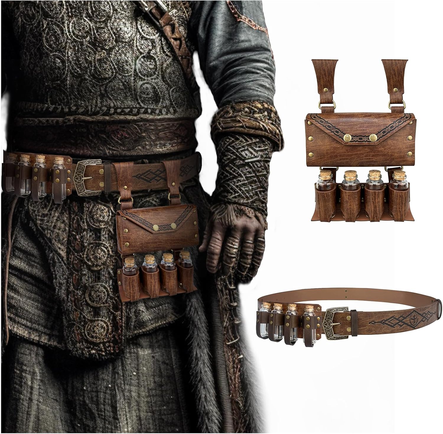 Middeleeuwse bracers,Retro bracers - Middeleeuwse armbeschermers | Kunstmatige harige