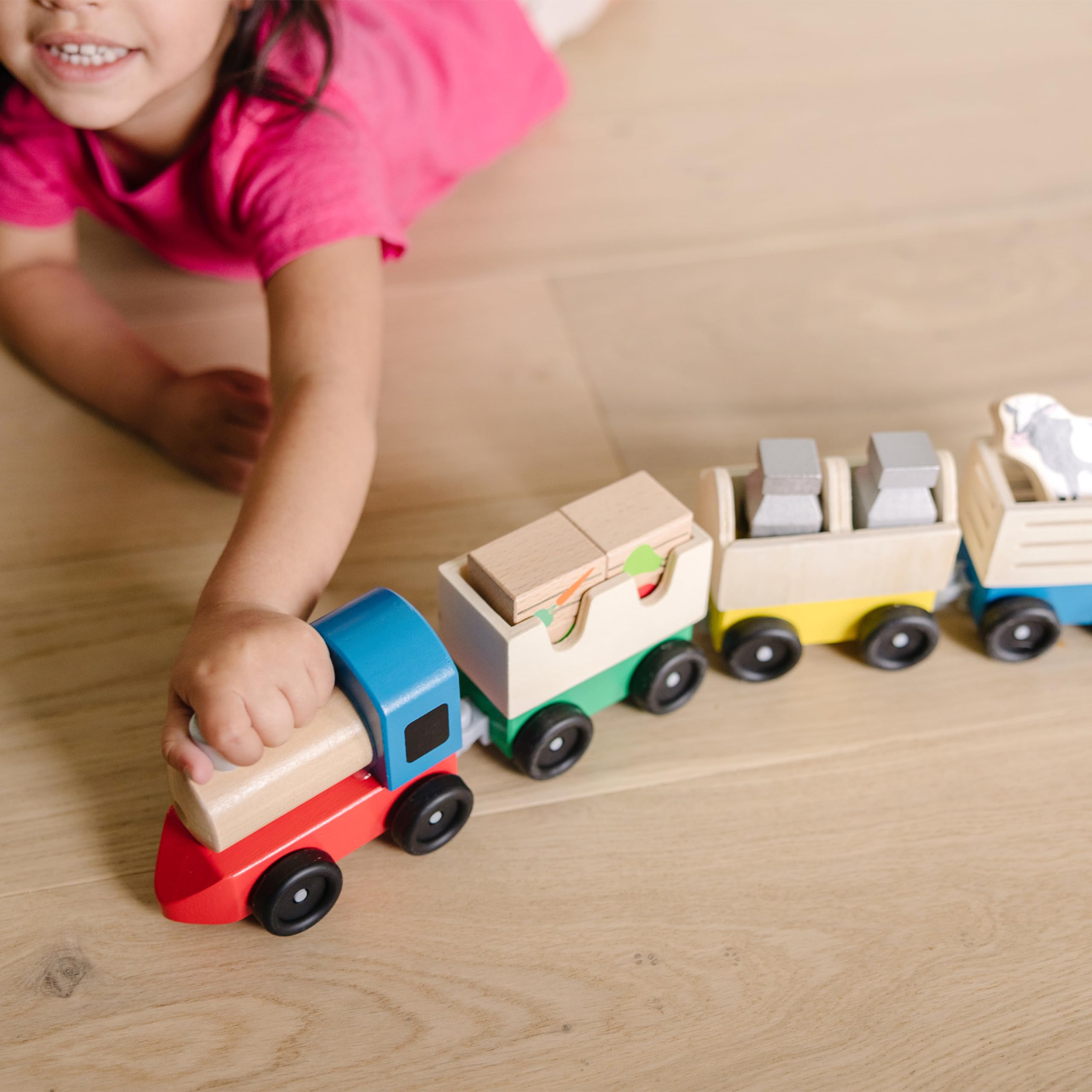 MELARQT Melissa & Doug Holzbauernhof Zug Spielzeug-Set (E-Commerce Verpackung)