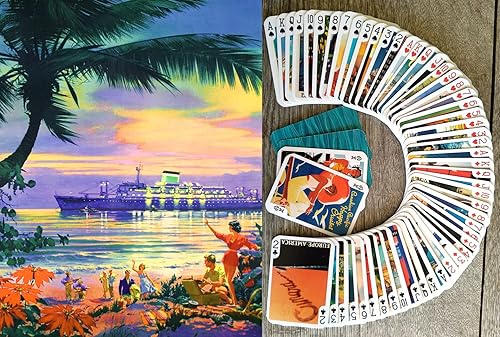 Miniatura 1 de Ocean Cruises - Póster de viaje de barco (baraja de póquer, 54 cartas, todas diferentes)