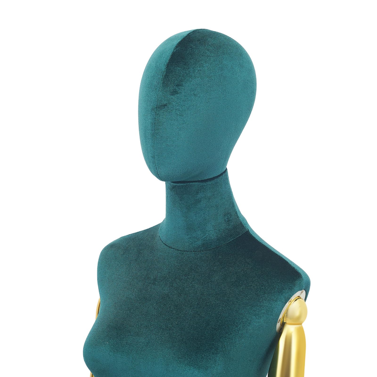 Schneiderpuppe Weiblich mit Kopf und Armen,150–200cm Verstellbare | Schaufensterpuppe Mannequin Dunkelgrüner Samt-Torso,Bewegliche Hände, Metallständer,Damenbüste,für Kleider, Blusen, T-Shirts