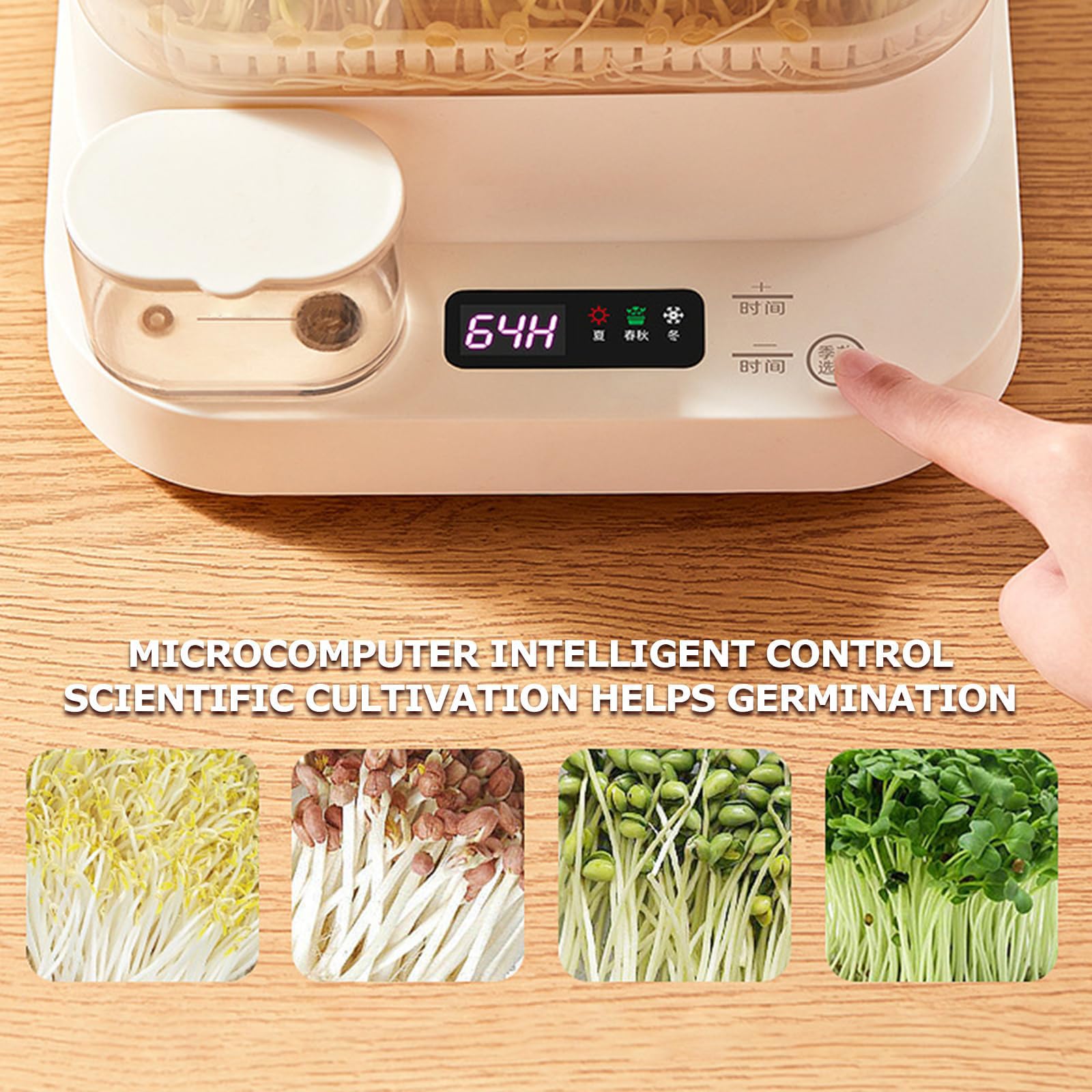 Germoir Automatique pour la Culture de Haricots, 3 Couches, Appareil Intelligent pour la Maison, avec réservoir d'eau de 1,5 L, pulvérisation automati