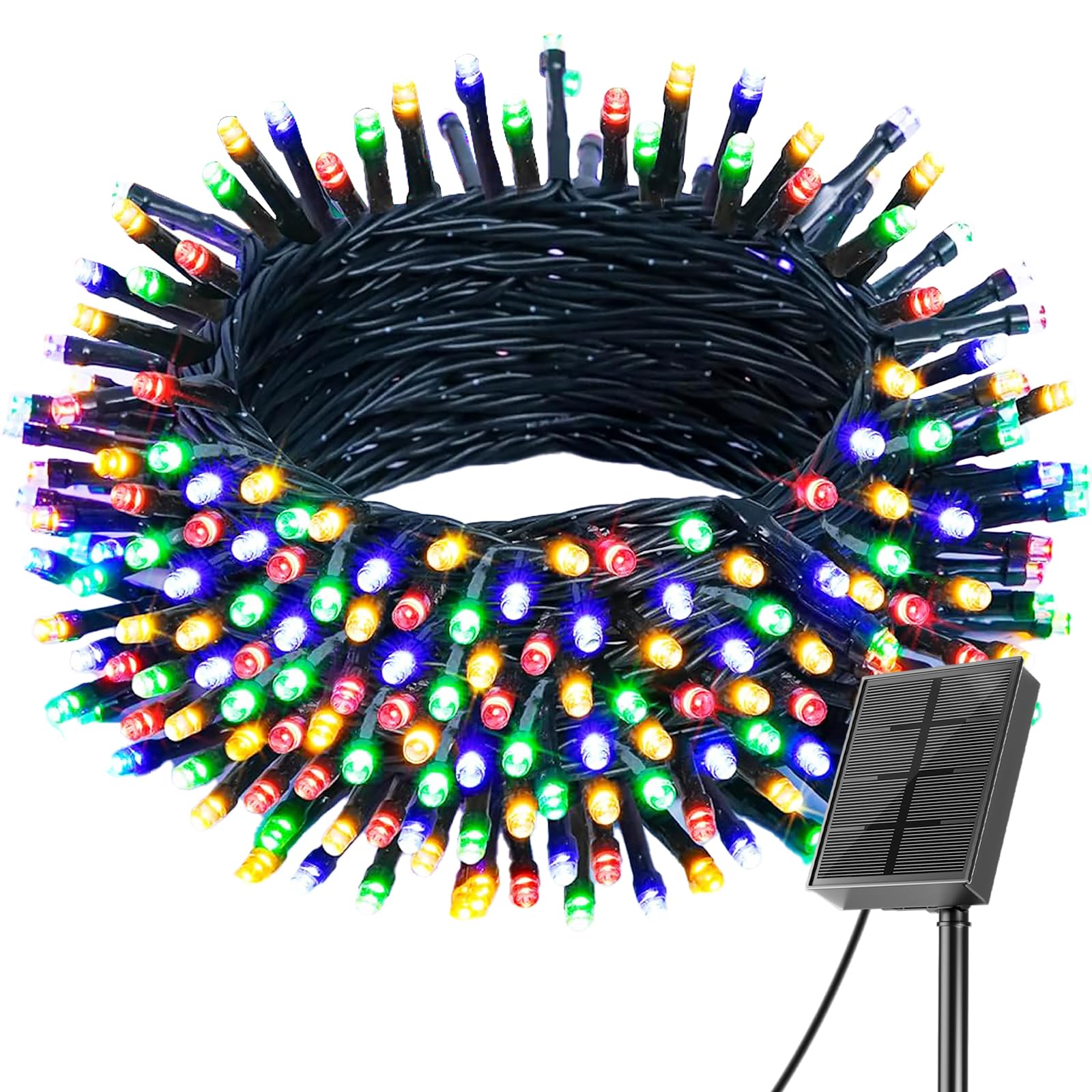 Kelenpro Guirnalda Luces Exterior Solar,20M 200LED Luces Navidad Solares Exteriores Led Exterior Jardin,Cadena de Luces Solares IP65 Luces Exterior Decoración para Jardin Navidad,Multicolor