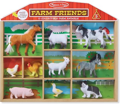 Melissa & Doug Farm Friends Collectible Toy Animal Figures (10 pcs)