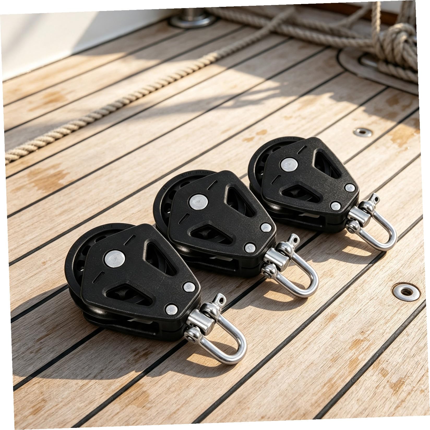 BESTonZON 3 Stück Nylon Edelstahl Riemenscheiben mit Kugellager für Seilzugsystem Fitnessstudio und Bootsseile Vielseitig und Langlebig